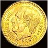 1945 Mexico Gold 2 Pesos .0482oz AGW GEM BU