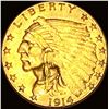 1914-D Indian Head Gold Half Eagle $5 CHOICE AU