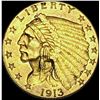 1913 Indian Head Gold $2.50 Quarter Eagle CHOICE AU