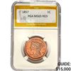 1857 Braided Hair Large Cent PGA MS65 RED