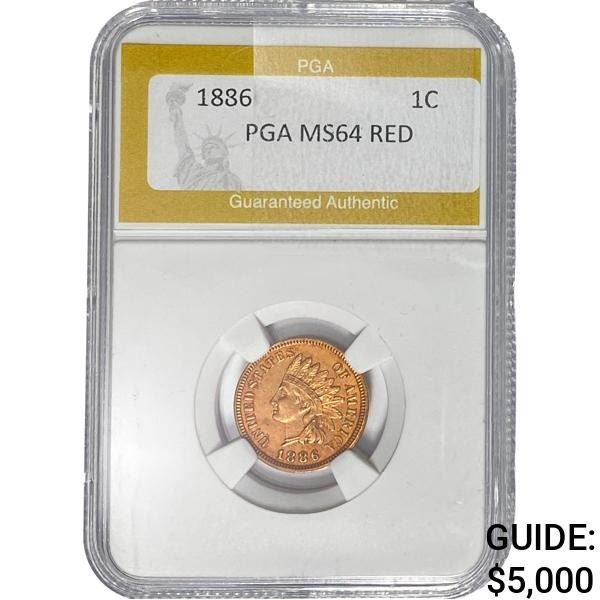 1886 Indian Head Cent PGA MS64 Red