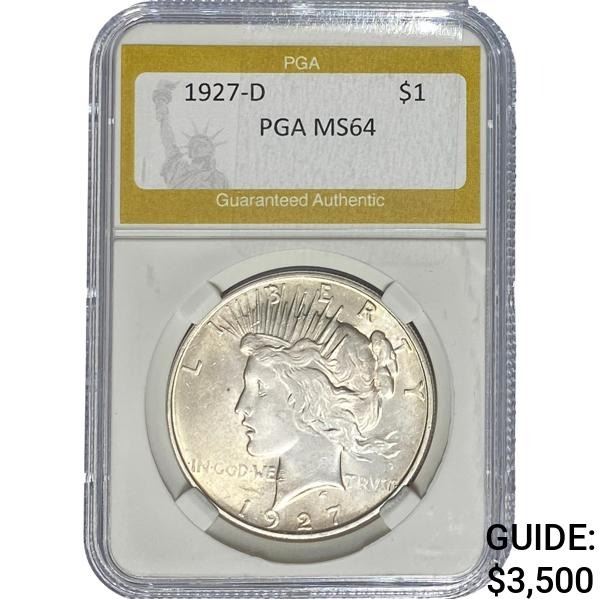 1927-D Silver Peace Dollar PGA MS64