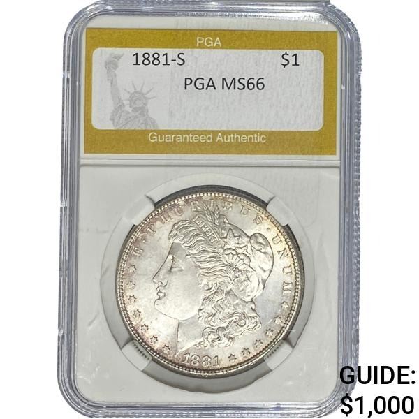1881-S Morgan Silver Dollar PGA MS66