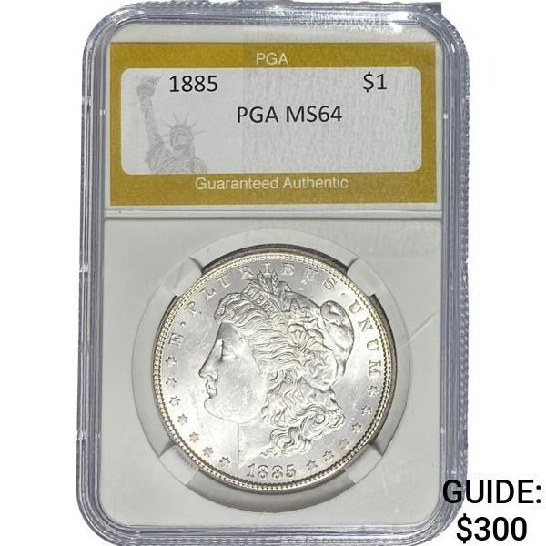 1885 Morgan Silver Dollar PGA MS64