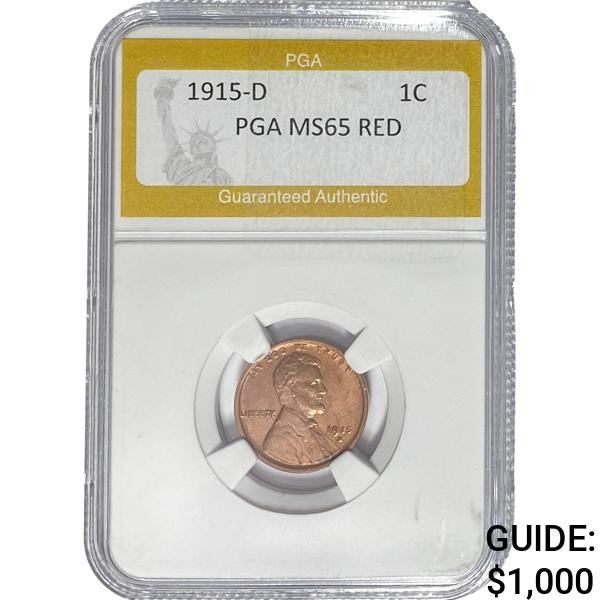 1915-D Wheat Cent PGA MS65 Red