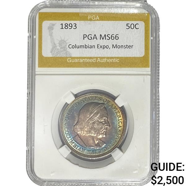 1893 Columbian Expo Comm. Half Dollar PGA MS66 Monster