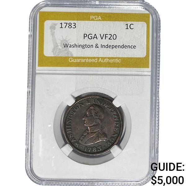 1783 U.S. Washington & Independence Cent PGA VF20