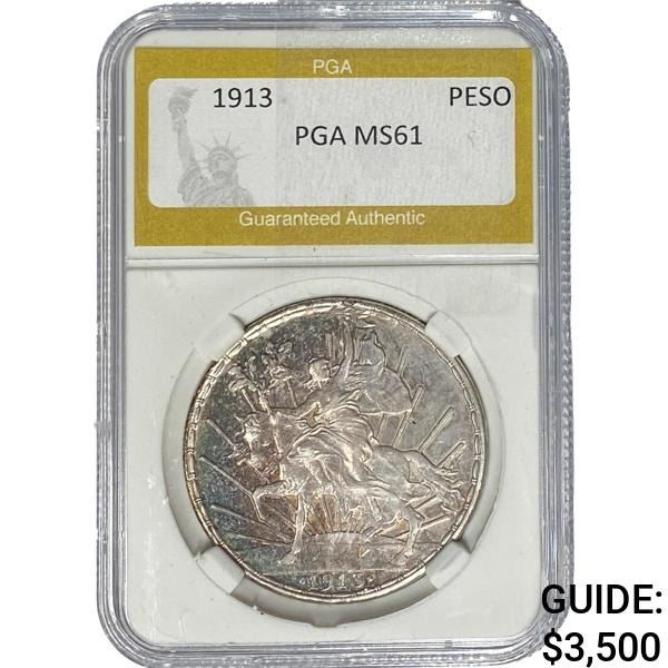 1913 One Peso PGA MS61