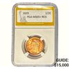 Image 1 : 1829 Classic Head Half Cent PGA MS65+ RED