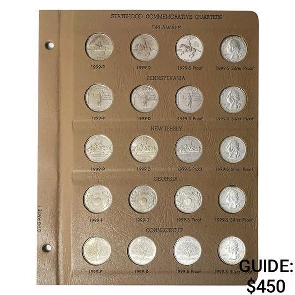 1999-2003 Statehood Commemorative 25C Album [100] Coins