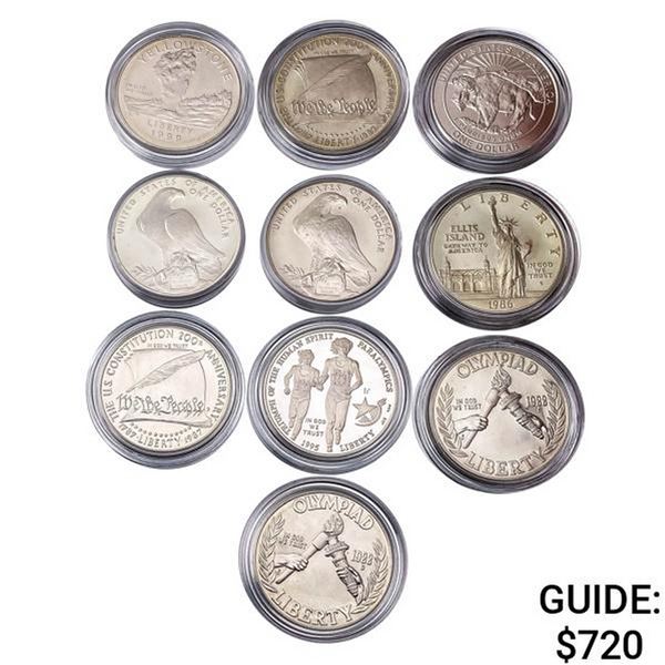 1984-1999 GEM BU/PF Commem. Silver Dollar Lot [10 Coins]