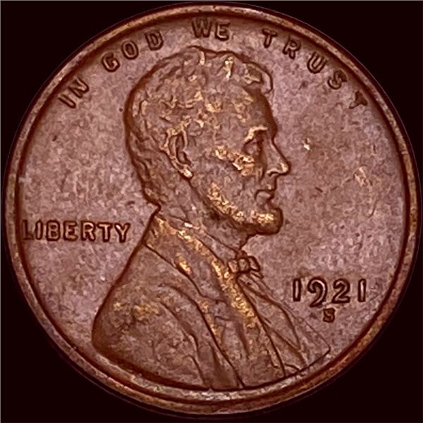 1921-S Lincoln Wheat Cent CLOSELY UNCIRCULATED