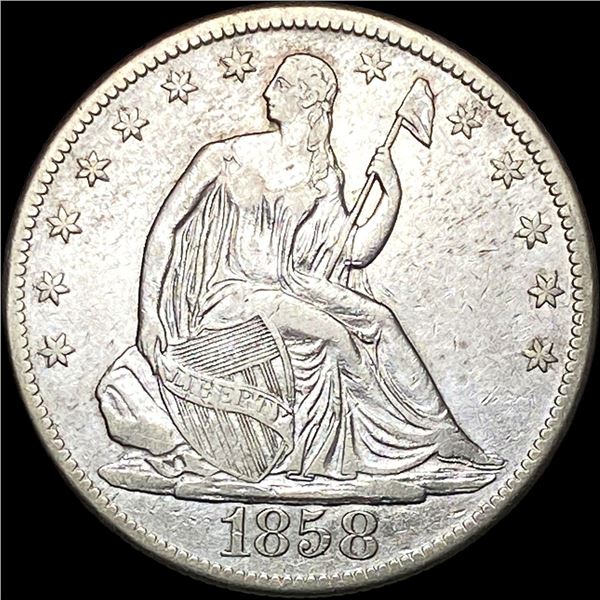 1858-O Silver Half Dollar CLOSELY UNCIRCULATED