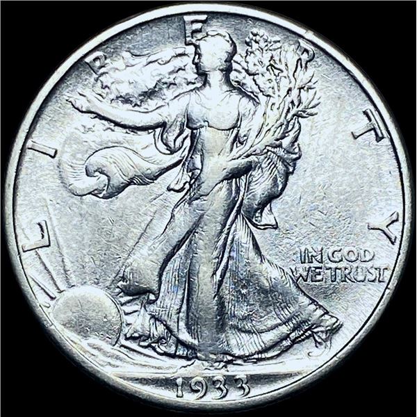 1933-S Silver Walking Liberty Half Dollar CHOICE AU