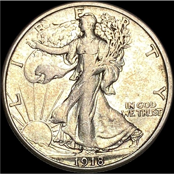 1918-S Silver Walking Liberty Half Dollar CLOSELY UNCIRCULATED
