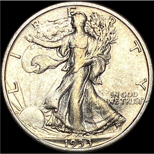 1933-S Silver Half Dollar Walking Liberty CLOSELY UNCIRCULATED