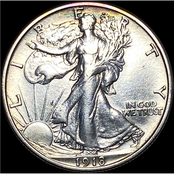 1918 Silver Walking Liberty Half Dollar NEARLY UNCIRCULATED
