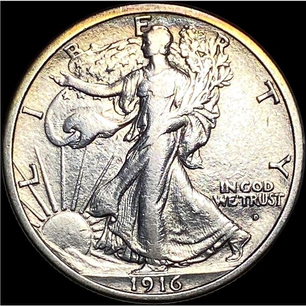 1916-D Silver Walking Liberty Half Dollar LIGHTLY CIRCULATED