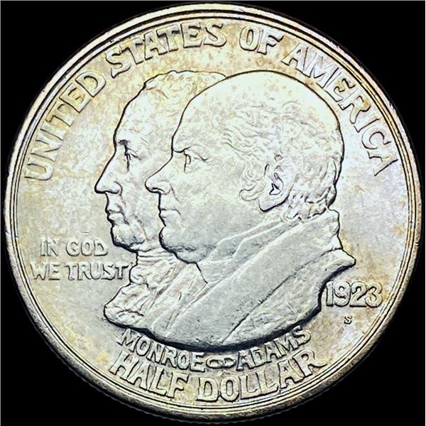 1923-S Silver Monroe Doctrine Half Dollar CHOICE AU