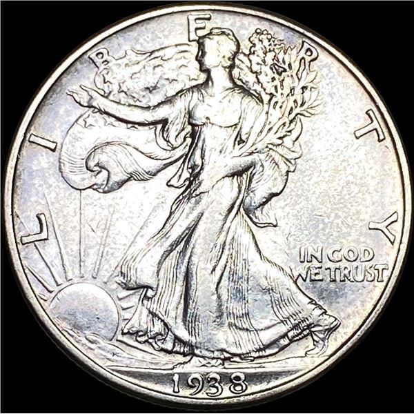 1938-D Silver Half Dollar Walking Liberty ABOUT UNCIRCULATED
