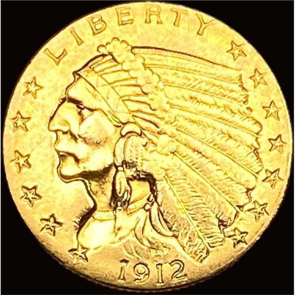 1912 Indian Head Gold $2.50 Quarter Eagle CHOICE AU