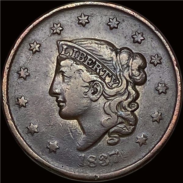 1837 Coronet Head Large Cent LIGHTLY CIRCULATED