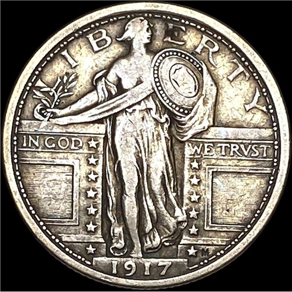 1917 Type 1 Standing Liberty Quarter NEARLY UNCIRCULATED