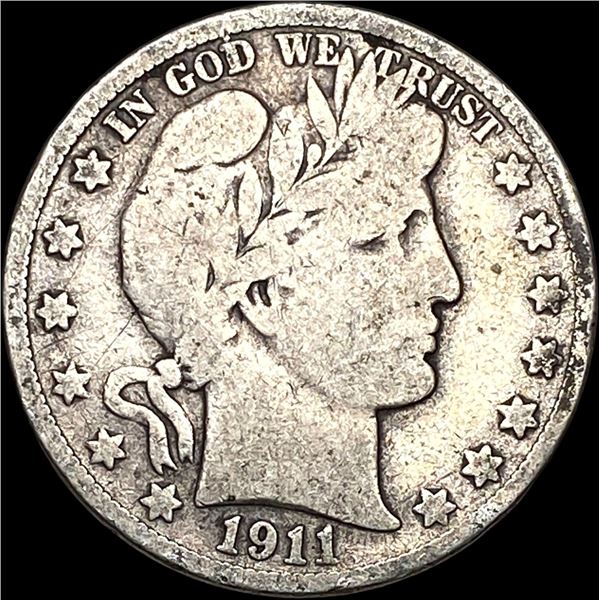 1911-S Silver Barber Half Dollar NICELY CIRCULATED