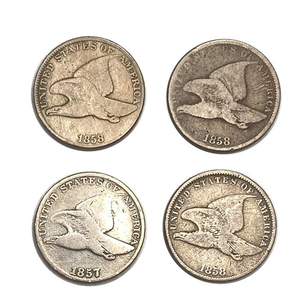 1857-1858 Flying Eagle Cents Lot [4 Coins]