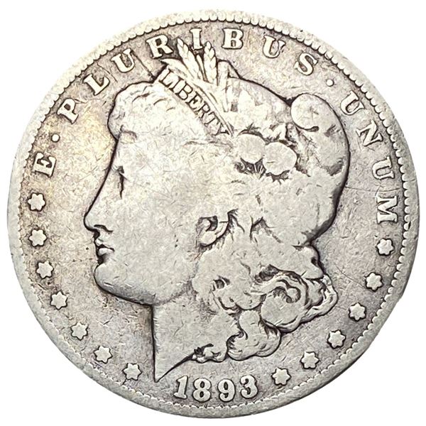 1893-CC Morgan Silver Dollar Avg Circ