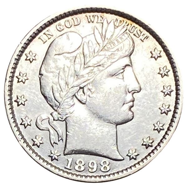 1898 Barber Quarter AU+