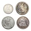 Image 1 : 1853-1876 Better Date Seated Liberty Coin Lot [4 Coins]
