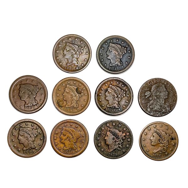 1800-1851 Early US Large Cent Lot [10 Coins]