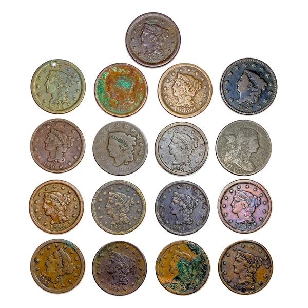 1803-1854 Early US Large Cent Lot [17 Coins]