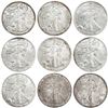 1991-2014 GEM BU US 1oz Silver Eagle Lot [9 Coins]