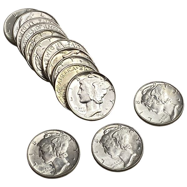 [12] 1941 GEM BU Mercury Dimes Lot [12 Coins
