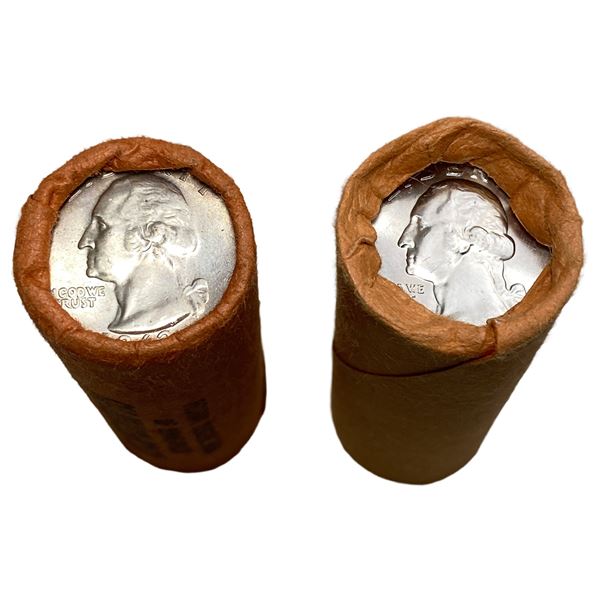 1962-D, 1964-D [2] GEM BU Rolls Original Washington Quarters