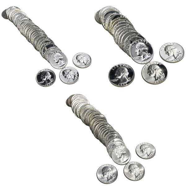 1958-1962 GEM BU/PF Washington Quarter Lot [100 Coins]