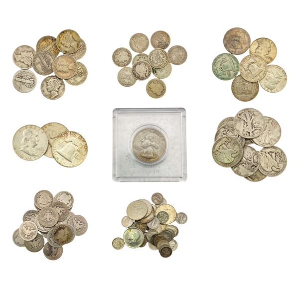 1894-1964 US 90% Silver Lot; $27.40 Face [128 Coins]