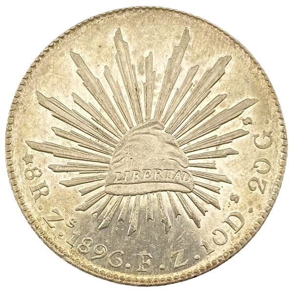 1896 Mexico Silver 8 Reales Libertad MS