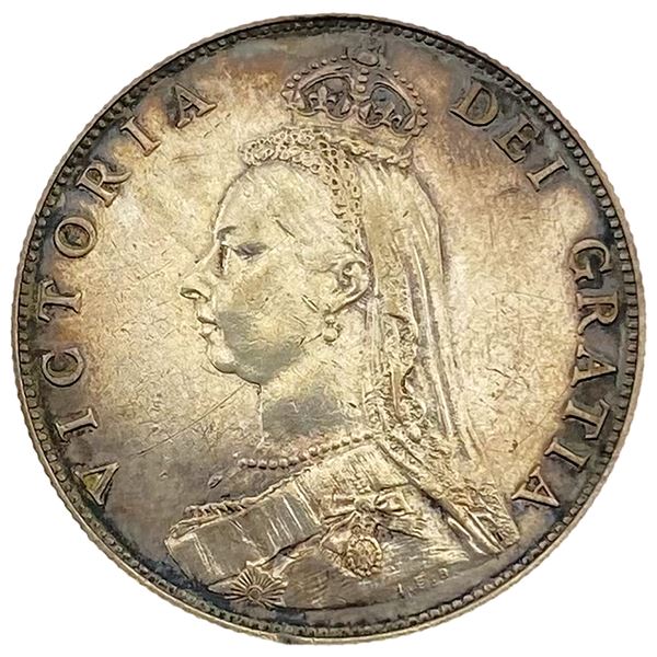 1887 Great Britain Silver 1/2 Crown AU