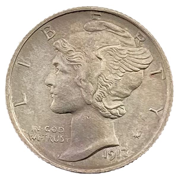 1917-S Mercury Silver Dime AU