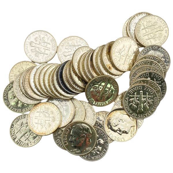 1955 GEM PROOF Roosevelt Dime Lot [49 Coins]