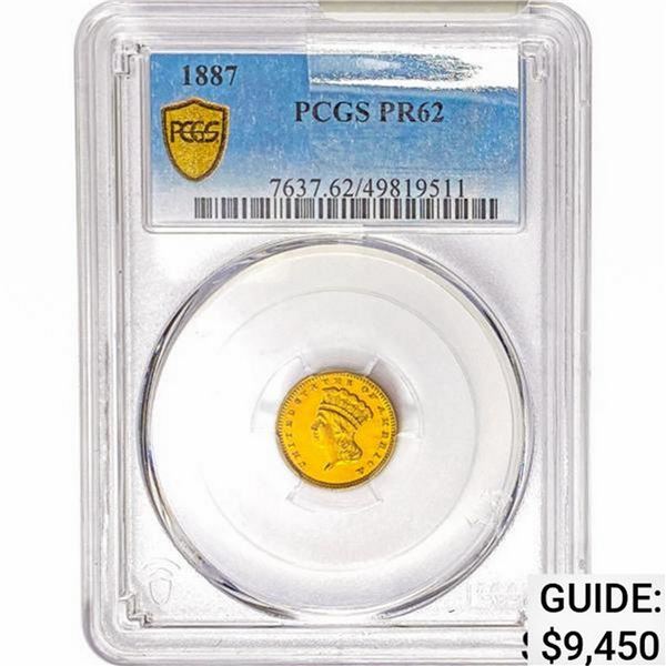1887 Rare Gold Dollar PCGS PR62