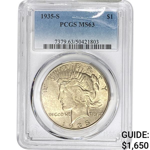 1935-S Silver Peace Dollar PCGS MS63