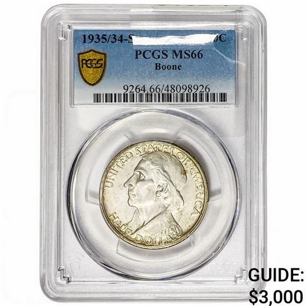 1935/34-S Boone Half Dollar PCGS MS66