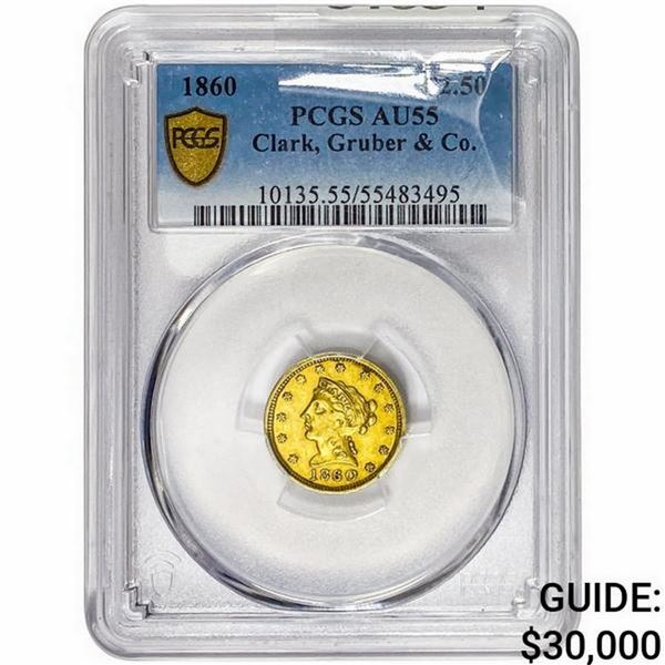 1860 $2.50 Gold Quarter Eagle PCGS AU55 Clark