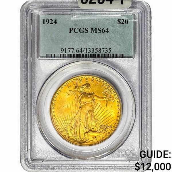 1924 $20 Gold Double Eagle PCGS MS64