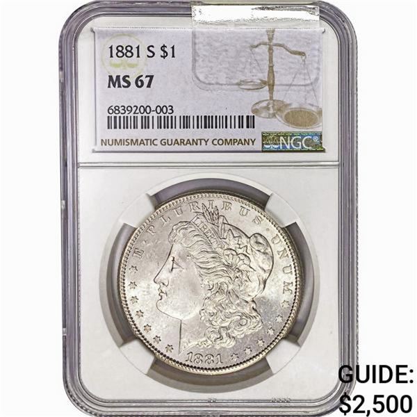 1881-S Morgan Silver Dollar NGC MS67