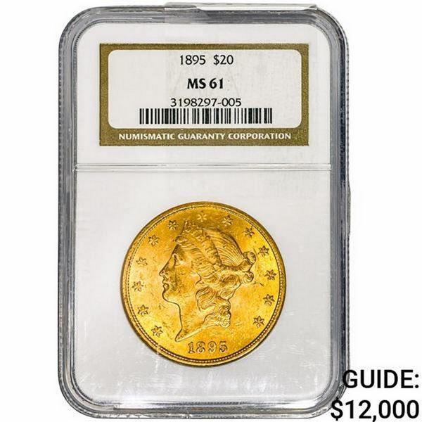 1895 $20 Gold Double Eagle NGC MS61